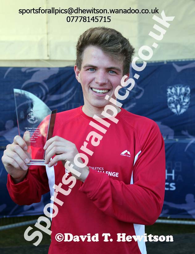 Andrew Buchart (Scotland East) with the trophy after winner of the senior mens Inter Counties, Cofton Park, Birmingham. Photo: David T. Hewitson/Sports for All Pics